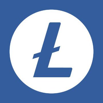 A Litecoin logo featuring a stylized "Ł" symbol in blue inside a white circle on a blue background.