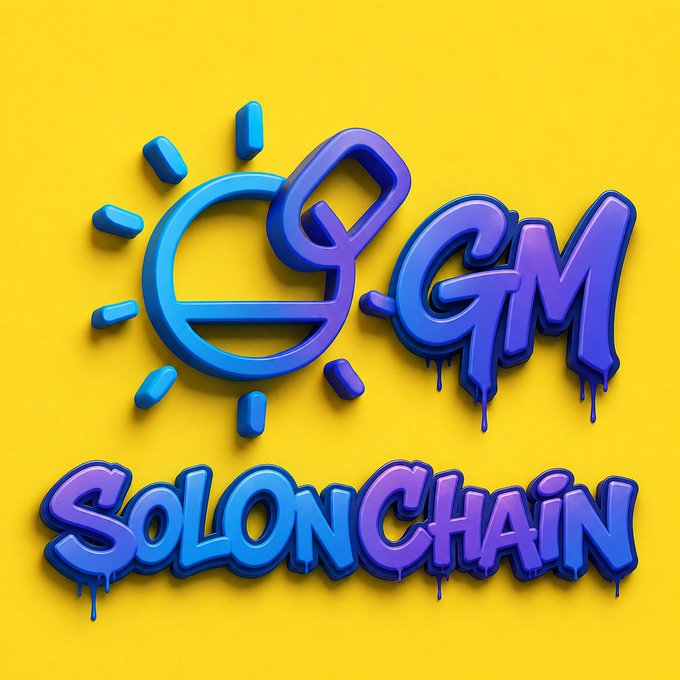 The image features the logo for an online community called "SolOnChain" which has been thriving since its launch on Friday, October 1st this year. The logo includes a combination of blue and purple shapes arranged in such a way that they represent the words "solonchain" and "@". The word "SolOn Chain", being a part of the community's identity, can also be seen at the bottom of the image. This post, which is part of an NFT community platform called X, celebrates one full year of success for the SolOnChain community, with multiple successful projects under their belt.