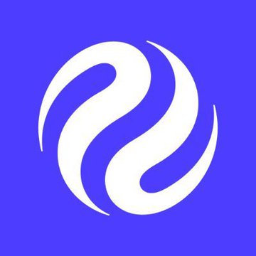 A white stylized "S"-shaped swirl logo centered on a purple background, representing the Injective (INJ) cryptocurrency brand as referenced in the post about its Robinhood listing.