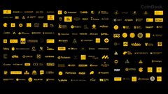 The image features a large grid of logos for various companies, including Ripple, Coinbase, and other crypto companies. These logos are arranged in rows and columns against a black background, creating a visually striking contrast. The text "Coinbase" is prominently displayed at the bottom right corner of the image, indicating that this collection of logos represents the Coinbase cryptocurrency exchange. The post also includes an Urgent Call To Action (CCTA) urging people to vote on the clarity of the Senate's vote on the clarity of crypto regulations.