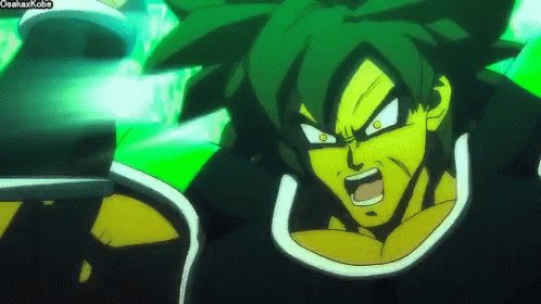 The image features a character with green hair, dressed in black clothing, and looking angry or upset. This character appears to be a male anime character, possibly from the Dragon Ball Z series. The background of the image is dark green, which contrasts with the character's vibrant green hair. There are no texts present in the image, but there is a caption that reads "inverse top on @base".