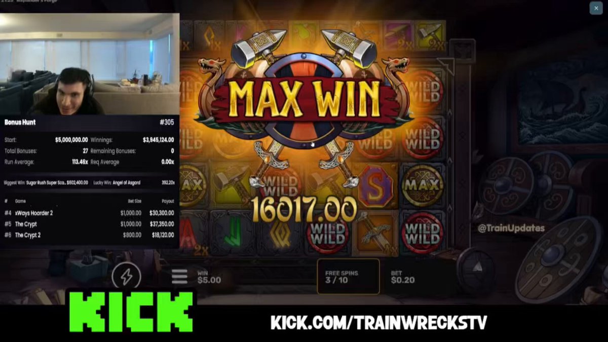The image features a man sitting at a slot machine game called "Max Win", with the outcome of his turn displayed on the screen, which shows that he has won 16,000 virtual coins or $16,000. This significant amount of winnings indicates that the player's strategy was successful in maximizing their profits from playing the slot machine game.