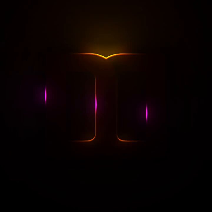The image features a close-up view of two glowing lights, one pink and one purple, positioned at the center of the frame. The background appears dark and black, with a slight glow from the lights. There are no texts or other objects in the image, making it a simple and minimalistic composition that highlights the contrast between the two lights against the dark backdrop.