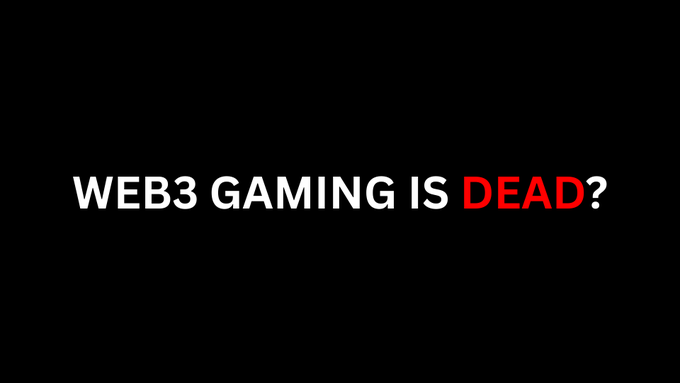 A black background with bold white and red text reading 'WEB3 GAMING IS DEAD?'