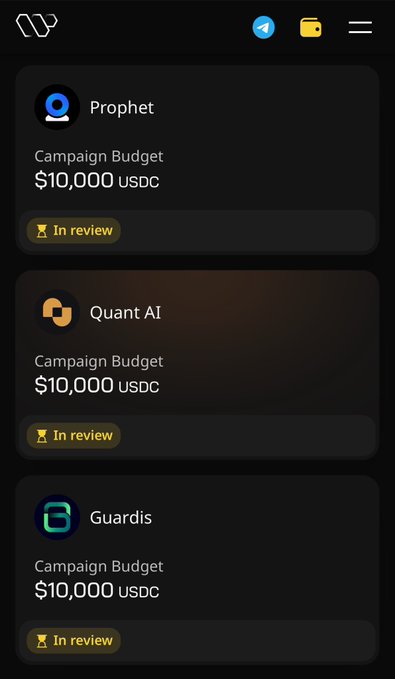 The image shows a phone screen with three different app icons displayed, including "Campaign Budget", "Campaign Budget Review", and "Campaign Budget". The first two apps are positioned horizontally across the screen, while the third one is vertically placed below them. The text on the screen reads "Gm family Wallchain new event is live have you guys joined yet?". This message seems to be related to a social media platform or an app that tracks user engagement and interactions with posts.

The image also contains some text in the bottom right corner, which appears to be part of a caption or description about the app icons displayed on the phone screen.