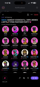 A mobile screenshot of a notifications page displaying multiple circular NFT profile pictures, including names like 'Peach', 'Darks', 'Cheese', 'Tonkorbit', 'Cherryfresh', 'MASTER', and 'DallanEMI'.