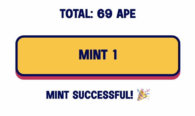 The image features a banner with a yellow rectangle containing text that reads "Total: 69 ape" and "Mint 1", as well as an image of a gold coin symbolizing a reward pool for minting original content from the @3look_io campaign. The caption below the image states that the post is about the @3look_io campaign, which has been described as one of the most interesting community-driven campaigns in recent times.