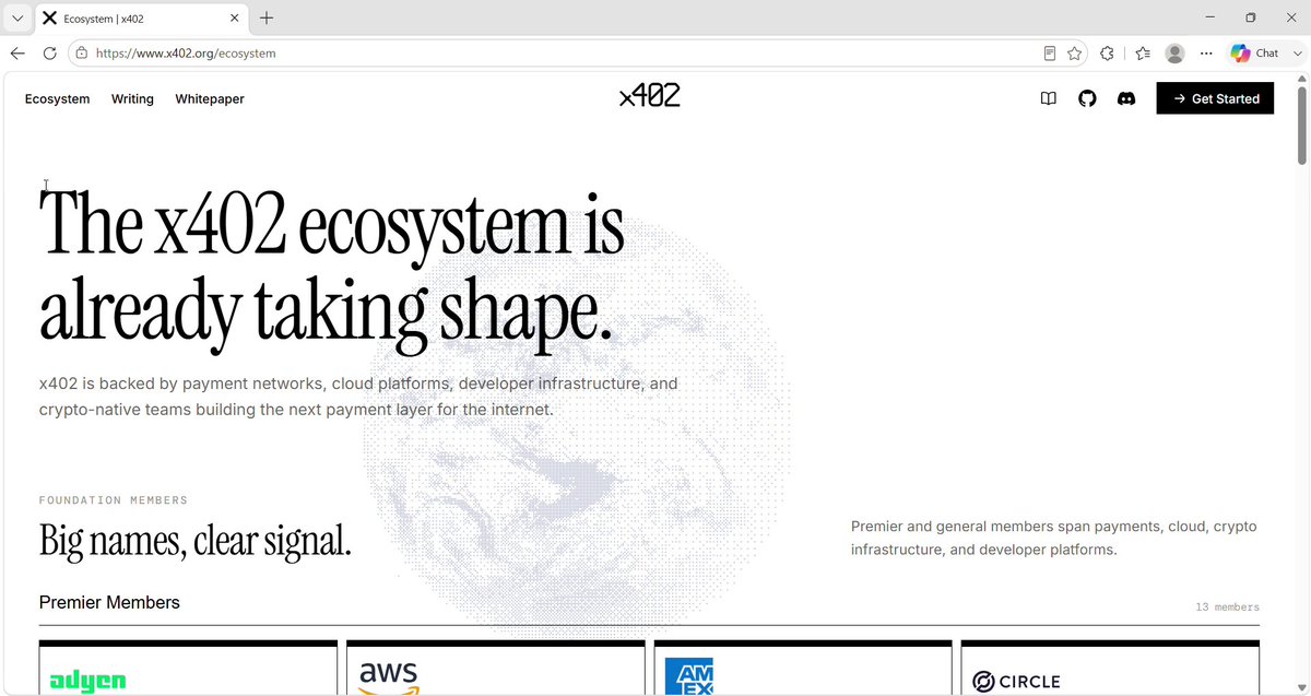 The image features a screenshot of a website with the title "XRZ402 EOS IS ALREADY TAKING SHAPE". The screen also displays an image of a planet. The website appears to be related to the XRZ402 ecosystem, possibly offering services such as payment methods or real-time information. The post about XRZ402 AI agents and services suggests that users can now access certain APIs directly from this ecosystem without requiring middlemen for payment or service inference. It seems like a significant advancement in technology, providing more efficient ways of handling payments and accessing real-time data through the XRZ402 ecosystem.