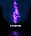 A purple glowing flame against a black background with the text "solmaxing" displayed beneath it.