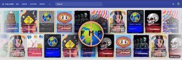 A blurred, abstract image showing vertical streaks of various colors and shapes, possibly a stylized list of items or artwork.
