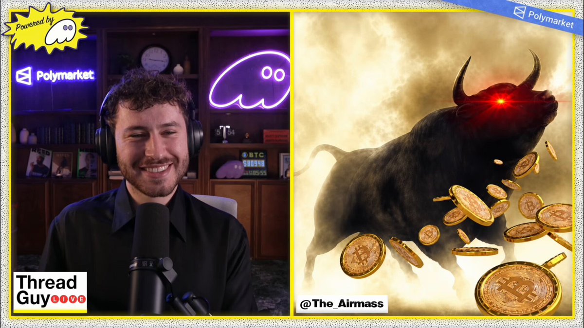 The image features two different scenes related to Bitcoin. In one scene, there's a man wearing headphones sitting at a microphone, smiling as if he's talking about Bitcoin. The other scene shows a bull with horns surrounded by gold coins, creating an interesting juxtaposition between the digital currency and traditional finance. The post also mentions that Bitcoin is being used to fight asset freezes and bureaucrats, suggesting that it has the potential to disrupt traditional financial systems.