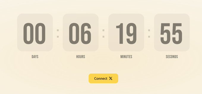A countdown timer displays 6 hours, 19 minutes, and 55 seconds remaining until launch, with a "Connect X" button below for linking to Twitter. The timer reinforces the post's mention of the @trenches launchpad having 6 hours left to open, where founder @Nuotrix's new platform can be accessed at tren.ch/@wy_mask.