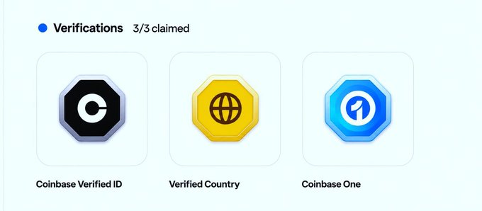 The image shows three different logos for coinsbase verifications. The first logo features a black and white octagon with a "C" inside, representing the coinbase verification service. The second logo displays a yellow circle with an "O" inside, symbolizing another coinbase verification service. The third logo is blue and has a "1" in the center, indicating that it's for Coinbase One. These logos are arranged side by side on a white background, creating a visually appealing layout to showcase the different coinsbase verifications available.
