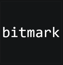 A black square logo with white lowercase text reading 'bitmark'.