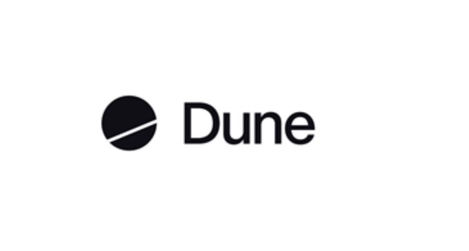 The image shows the Dune logo alongside the word “Dune.” It illustrates Dune’s announcement of new real-time market data feeds across 200+ onchain venues and 12 blockchains.