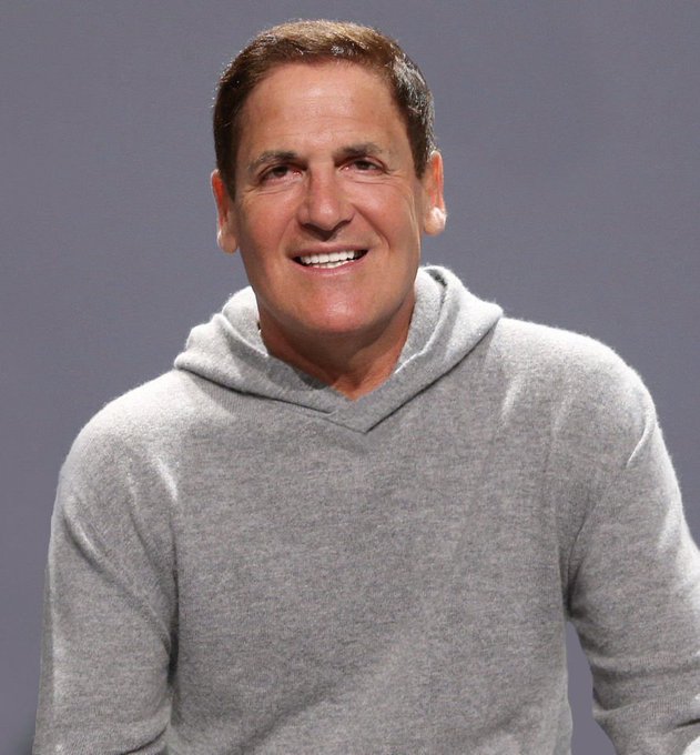 A man in a gray hoodie smiles against a plain background, presumably Mark Cuban given the accompanying post about chips becoming a new asset class. The image pairs with his quote suggesting semiconductors could be the next major investment trend, rivaling cryptocurrency's rise.