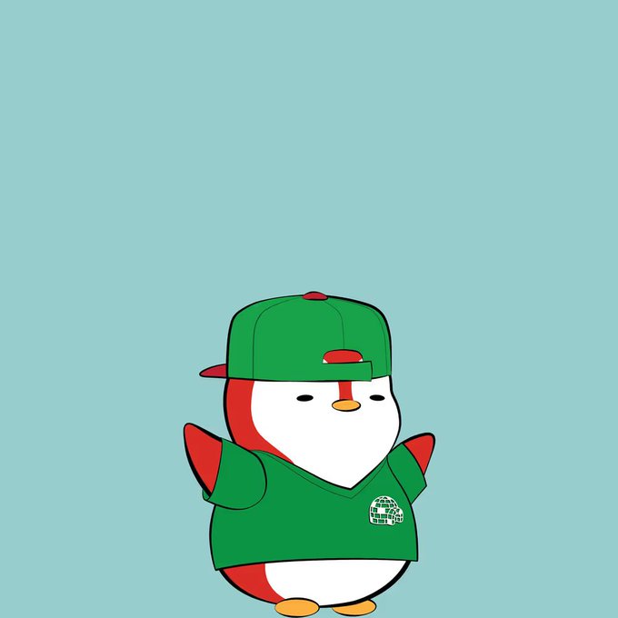 A cartoon illustration of a penguin wearing a green baseball cap backward and a green shirt with an 'Abstract' logo, set against a teal background.