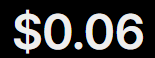 The image displays "$0.06", likely representing a current price or value related to the financial transactions mentioned in the post. This price could indicate the current market value of one of the mentioned assets after the 80% loss.