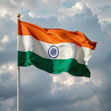 The Indian national flag waves against a cloudy sky, representing the country at the center of a major financial innovation as India launches a pilot program to tokenize its $620 billion corporate bond market, with over $100 million in digital tokens already issued under oversight from SEBI and the Reserve Bank of India.