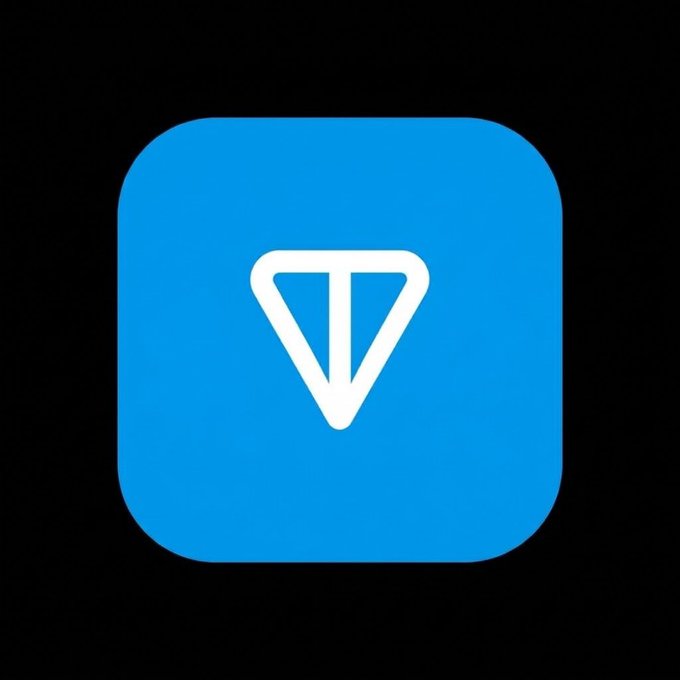 A blue square app icon on a black background features a white downward-pointing triangle or funnel symbol in the center.
