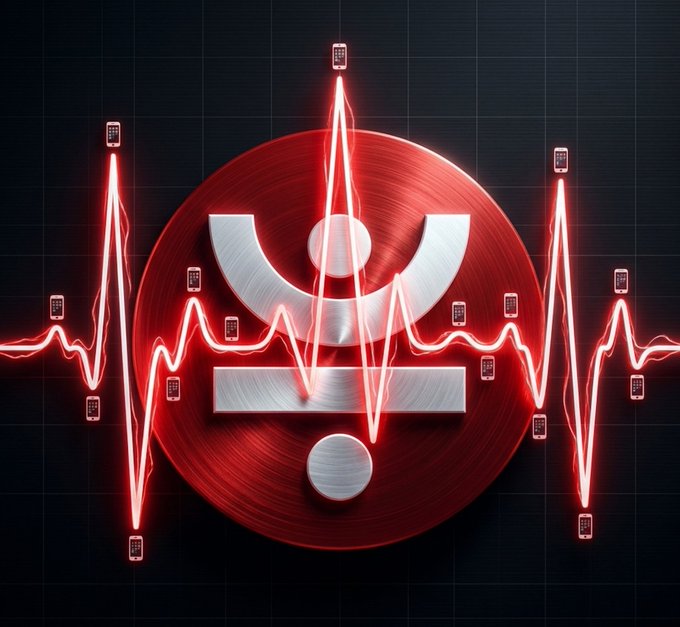 A glowing red EKG-style pulse line vibrates across a circular metallic emblem, visually symbolizing the heartbeat or rhythm of decentralized finance activity. The graphic reinforces the post's theme of growing, dynamic participation in DeFi ecosystems tied to the TRON network.