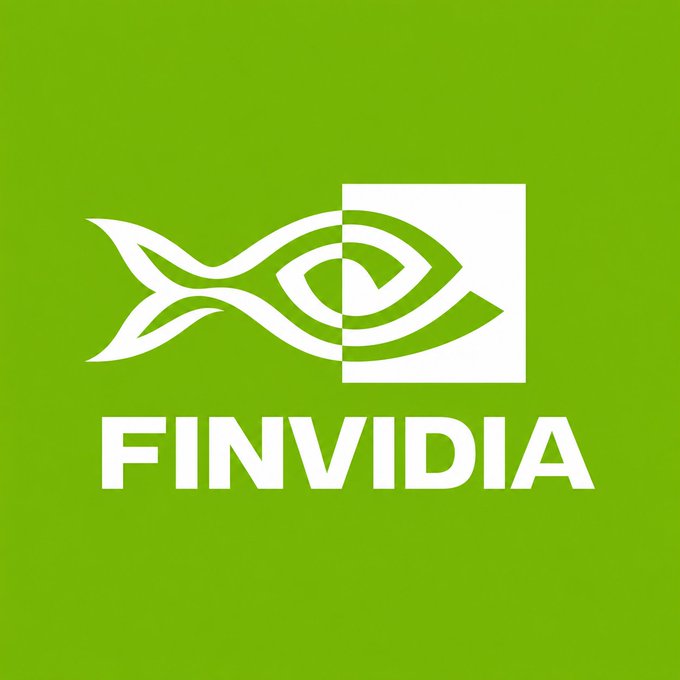 The Finvidia logo, featuring a stylized white eye/fish design on a green background.