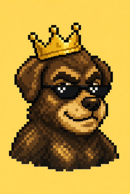 A pixel art image shows a brown bear mascot wearing a gold crown and black sunglasses against a yellow background, positioned above the accompanying text. The image's combination of streetwear-style accessories (sunglasses, crown) and its relaxed expression aligns with the post's "chill" tone, while the bear symbolizes the "Ravenhood" brand and its Mindshare Mining experiment aimed at rewarding meaningful crypto engagement over spam.