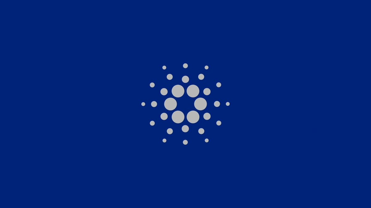 The image features a blue flag with a white circle, which appears to be a logo or symbol related to the cryptocurrency industry. The caption below the image provides information about an event happening at the Developers Office where Max Weber will be discussing the intersection of blockchain and enterprise systems. This event is focused on bringing Cardano into existing SAP environments through standardized OData interfaces.