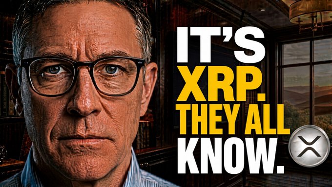 The image is a YouTube thumbnail featuring a serious-looking man with glasses, accompanied by bold text reading "IT'S XRP. THEY ALL KNOW." next to the XRP logo, tying directly to the video's discussion of a potential XRP ETF, BlackRock's involvement, and the Clarity Act.