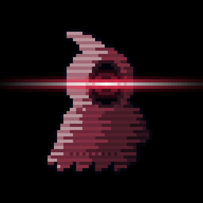 A glitchy pixel-art hooded figure with red laser-style visor and robe, displayed on a black background — the imagery evokes anonymity and secrecy, fitting the post's reference to a "shielded" Zcash ($ZEC) transaction by verified user @DannyIO on the "VOIDWALK_004" chain.