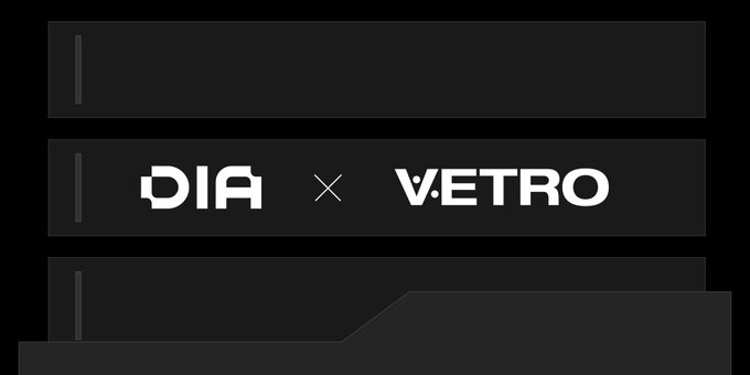 A dark graphic featuring the text 'DIA x VETRO' in white, stylized typography.