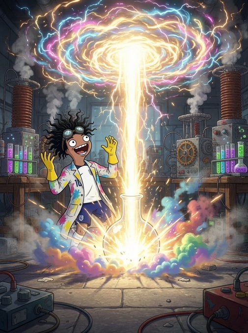 The image shows a cartoon character wearing a white shirt and holding an explosion device. The setting appears to be an industrial lab where the character is surrounded by various machinery and equipment. There are two TVs visible within the scene, one located on each side of the frame in the background. An explosion is taking place next to the character, and they are standing directly under it. A speech bubble can also be seen in the image with the text "pool buy back - all on chain - is now officially activated". The caption further explains that a pool feature has been bought back and burned, which implies that the character must find a way to escape this dangerous situation or trade their selections for safety.