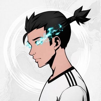 The image features a young man wearing a white shirt with black stripes, who has blue eyes and a ponytail. The background consists of a circle with a white border, which appears to be circularly patterned or designed like a wave. The caption below the image reads "Good morning everyone Success in Web3 comes from consistency stay active keep exploring new ideas, and continue building knowledge with communities like @XOOBNetwork".