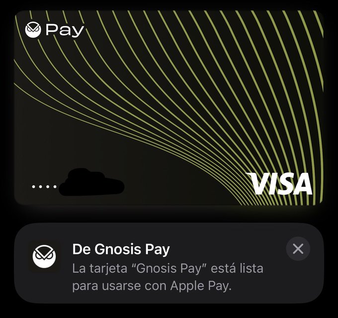The image shows a black background with a Visa credit card displayed prominently at the center, featuring a unique design of yellow lines against a dark background. The text "De gnosis pay" is written below the card, which translates to "Visa payment." Below this, there are instructions in Spanish for how to make a payment using the card.