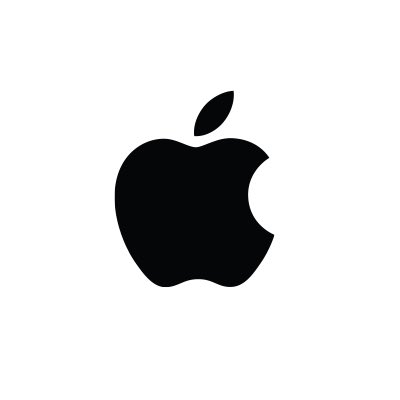 A black silhouette of the Apple logo with a bite taken out of it, cleverly designed to resemble the Dogecoin "D" shape. The image ties into the post by symbolizing the integration of Dogecoin into Apple's iOS ecosystem for cryptocurrency payments.