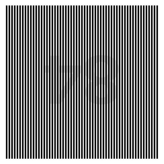 An optical illusion image featuring dense vertical black and white stripes, designed so that viewers must look closely to spot the hidden number embedded within the pattern—matching the contest post inviting people to find the secret number for a prize of ₭2,000.