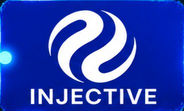 Logo for Injective featuring a stylized white swirl design on a blue background.