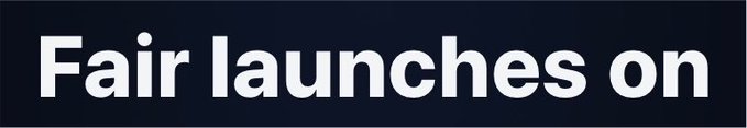 Large white text on a dark navy background reads 'Fair launches on'.