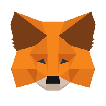 A geometric, low-poly style illustration of a fox face in orange and brown tones with sharp angular features.