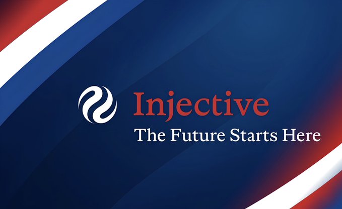 The image shows a logo with the words "Injective" written above a blue background that has white stripes. The text below the logo reads "The CFTC just validated the exact architecture $INJ built to scale: The Thesis: @Injective spent years perfecting fully onchain order books and perp plumbing". This suggests that the image is related to an article or post about the Injective trading platform, which has been recently launched by the CFTC.