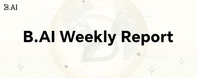 White banner image with 'B.AI' logo in the top-left corner and bold text reading 'B.AI Weekly Report' overlaid on a subtle globe graphic.