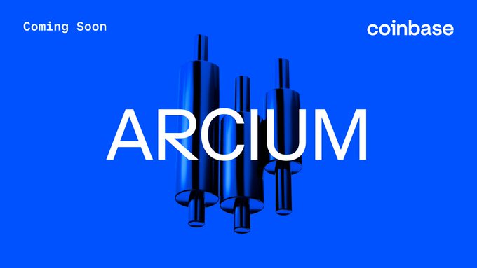The image features a blue background with white text that reads "Arcium" and "spot trading for Arcium (ARX) will go live on 22 June 2026". The text also mentions that the opening of the ARX-USD trading pair will begin later today if there is enough liquidity in the market.