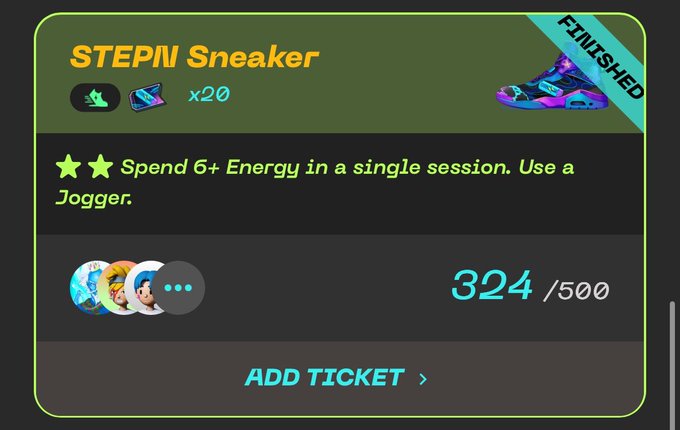 The image features a screen display of an energy-saving sneaker, which appears to be a stepping stone or training aid for someone to learn about sustainable energy usage. The background color is green with some text that includes information on using energy efficiently during a single session and adding tickets to track progress in this endeavor. A scorecard displays the number of stars earned by completing the exercise, indicating how much energy was used. Another option for scoring and tracking energy consumption is provided, as well as an option to add another ticket if desired. The overall focus of this image seems to be promoting the use of energy-saving products or practices in daily life while encouraging users to track their progress toward a more sustainable lifestyle.