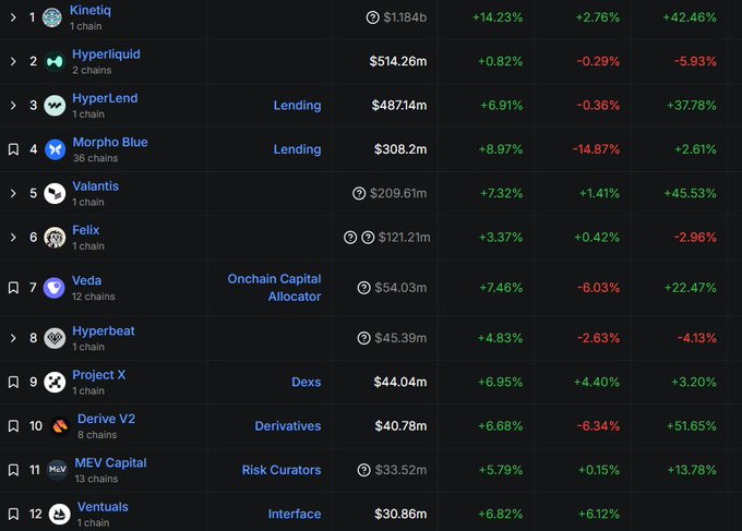 The image shows a table with numbers and text descriptions for various cryptocurrency projects or ICOs. The table focuses on risk metrics such as volatility, yield-to-weight ratio, and historical price data. One of the columns highlights HyperEVM's performance in comparison to other cryptocurrencies like solana and hashlice (link:HyperEVM ⇒ Solana ⇒ HashLice).
