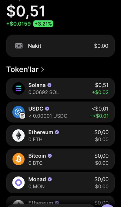 "The image shows a phone screen displaying information about several cryptocurrencies, including Bitcoin, Ethereum, MonaD and USDC. The image also shows text that seems related to a post or a conversation about these topics."