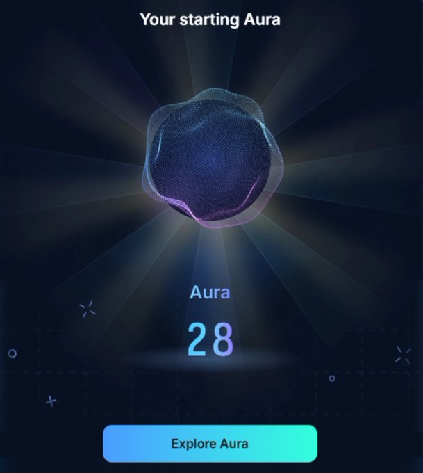 A user has been assigned a starting Aura score of 28 on a platform, with the post criticizing the system for allegedly rewarding influencers while burdening average users with farming tasks.