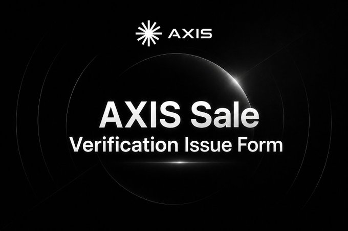 A black graphic displays 'AXIS' at the top with a logo, and 'AXIS Sale Verification Issue Form' in the center.