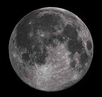The image showcases a detailed, high-contrast view of a full moon against a black sky, featuring visible craters and maria across its surface. It visually reinforces the post's concept of "$MoonCoin," tying the lunar imagery to the cryptocurrency tokenization theme and playing on the classic crypto slang "to the moon."