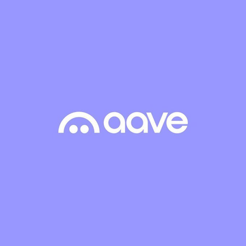 A white “aave” logo appears centered on a solid periwinkle-blue background.
