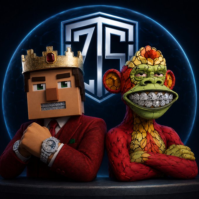 Two figures—a block-headed king character in a red suit and a scaly red ape wearing diamond grills—pose confidently in front of a glowing "SB" logo, visually embodying the StonkBrokers duo ("OxSimpleFarmer" and "ClutchMarkets") highlighted in the post as proactive crypto traders who prioritized security audits and training before market momentum attracted scammers.